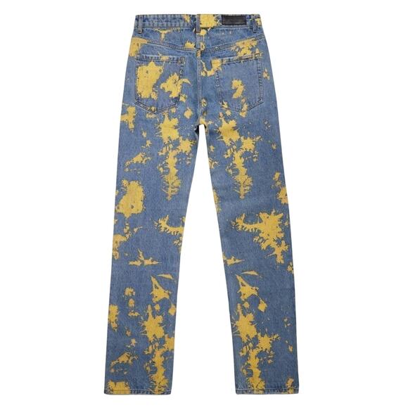Homme + Femme SPLATTER DENIM JEANS BLUE AND YELLOW, Unisex 38, New w/ Tag $150 - Picture 4 of 6